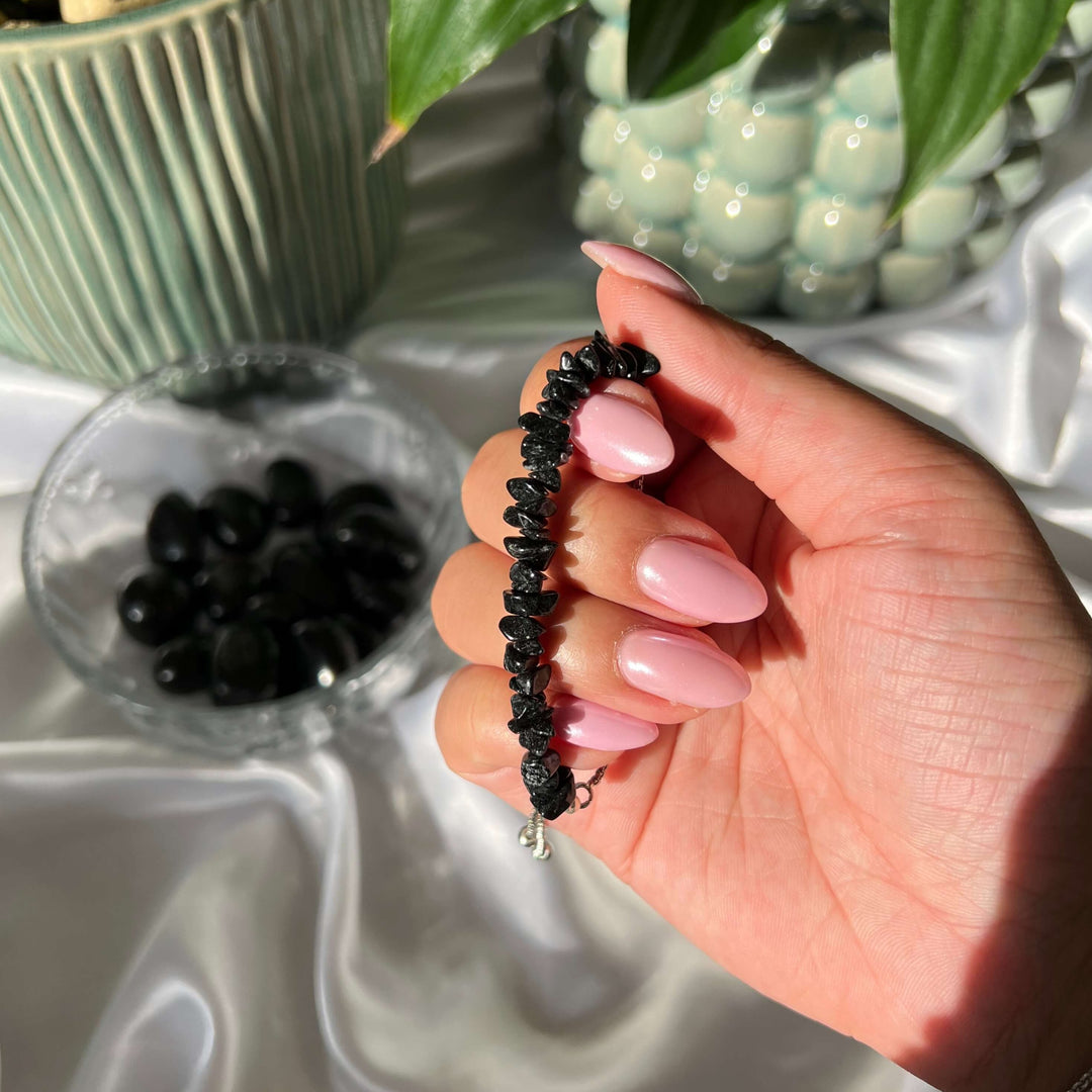 Black Tourmaline Silver Bracelet - My Sacred Soul