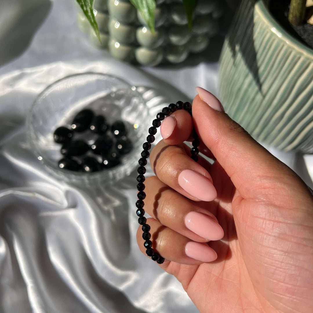 Black Tourmaline Faceted Bracelet - My Sacred Soul