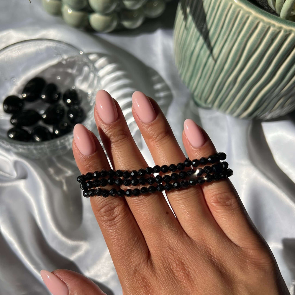 Black Tourmaline Faceted Bracelet - My Sacred Soul