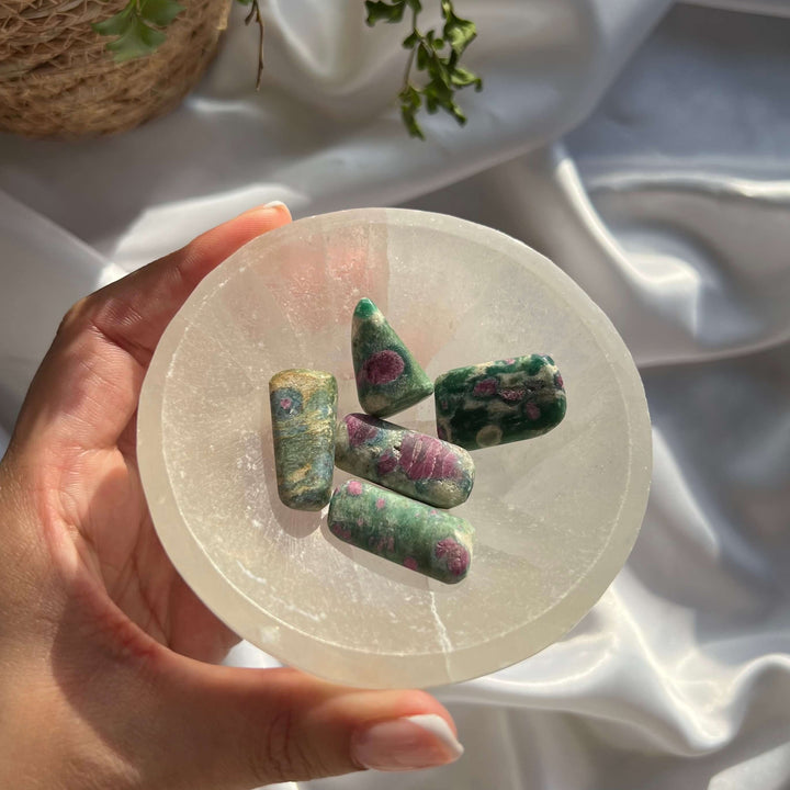 Ruby in Fuchsite Tumbled Stones - My Sacred Soul