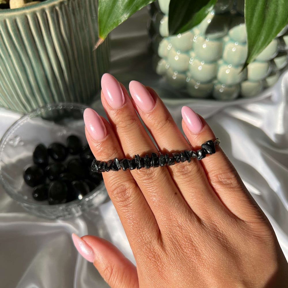 Black Tourmaline Silver Bracelet - My Sacred Soul