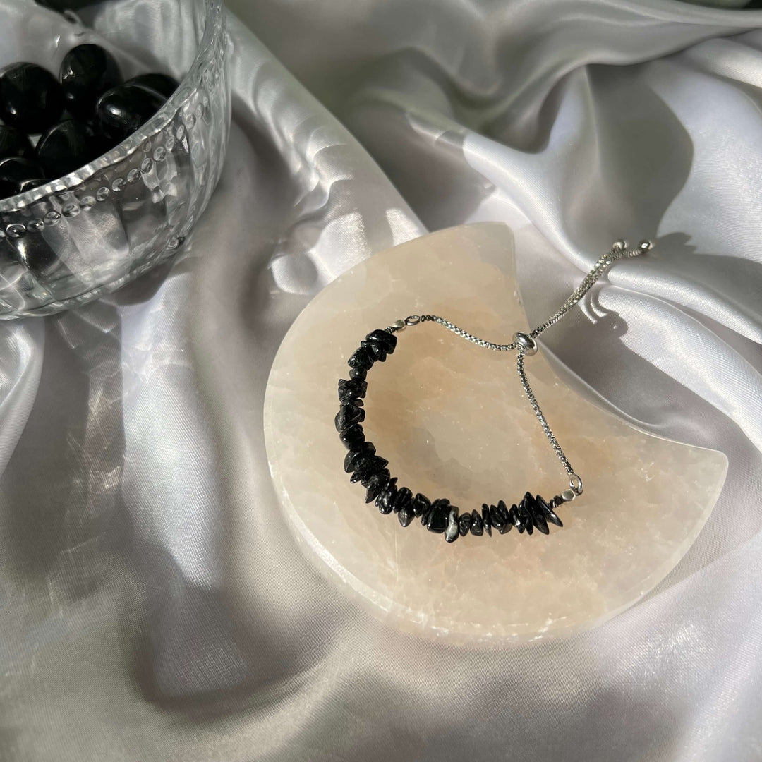 Black Tourmaline Silver Bracelet - My Sacred Soul