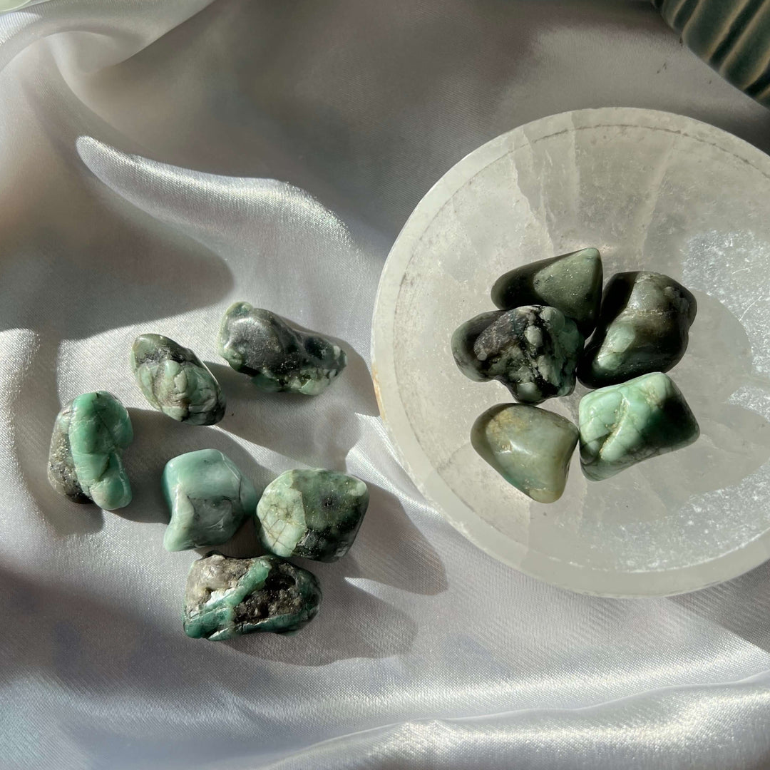 Emerald Tumbled Stones - My Sacred Soul