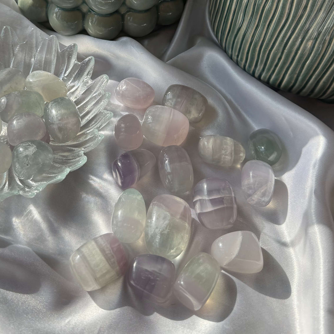 Lilac Fluorite Large Tumbled Stones - My Sacred Soul