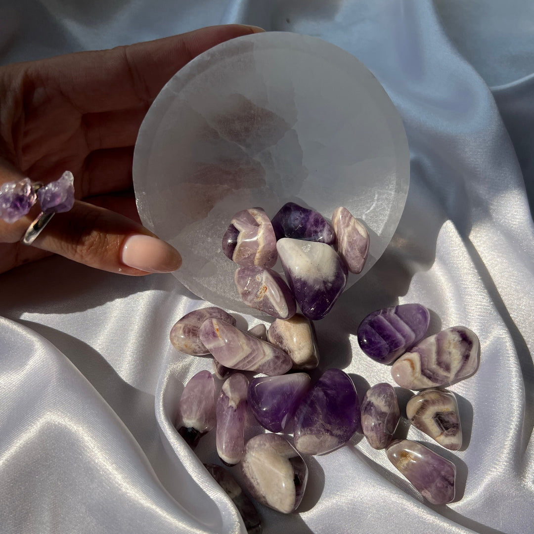 Amethyst (Chevron) Tumbled Stones - My Sacred Soul