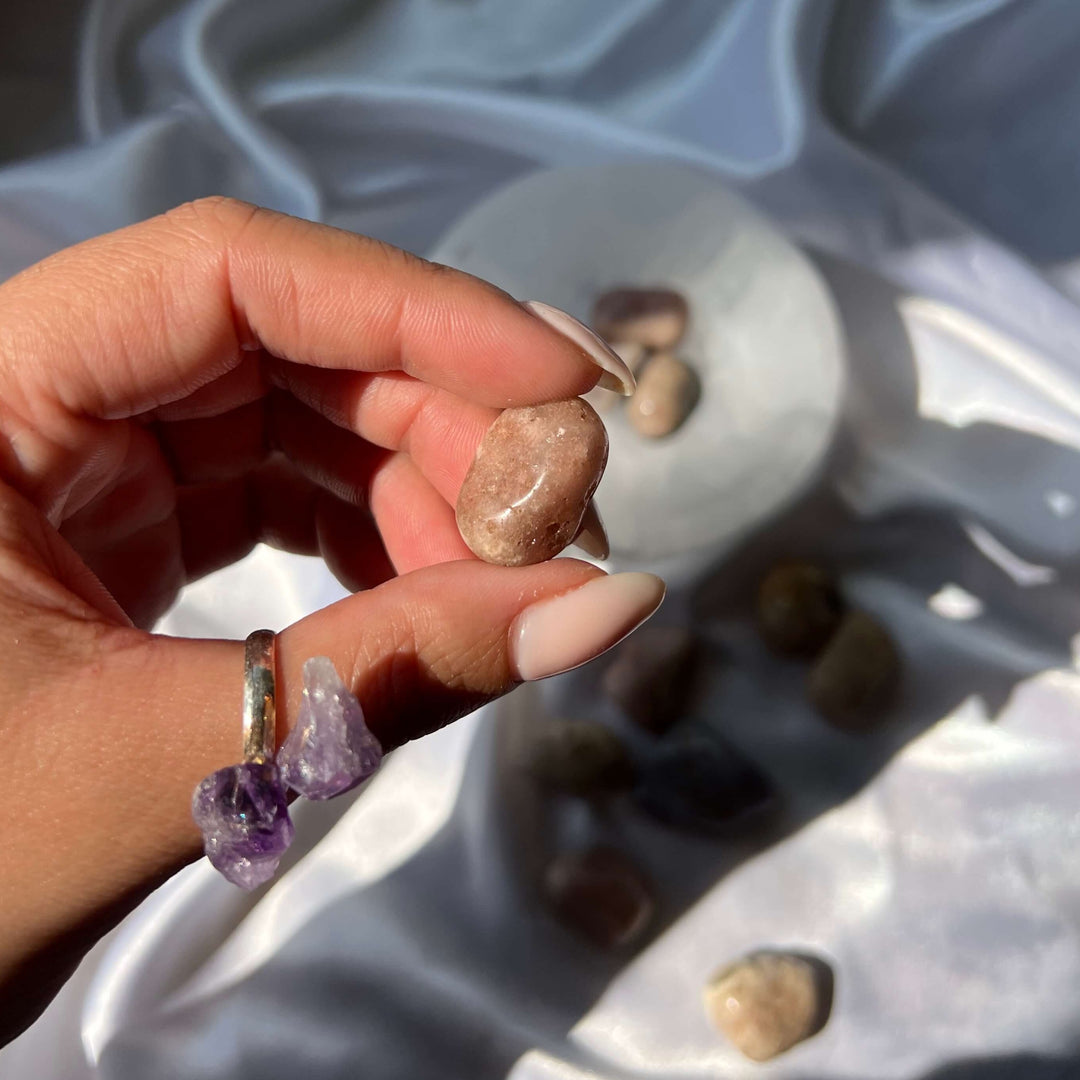 Pink Amethyst Tumbled Stones - My Sacred Soul