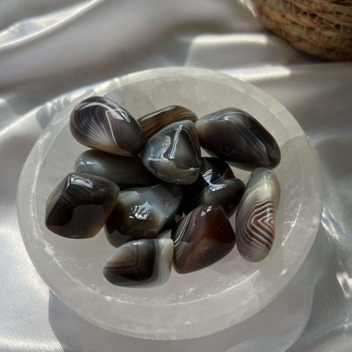 Grey Botswana Agate Tumbled Stones - My Sacred Soul