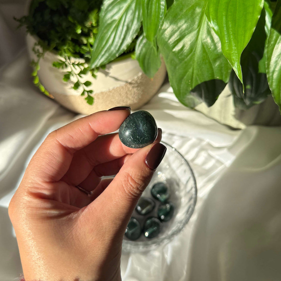 Moss Agate Tumbled Stone