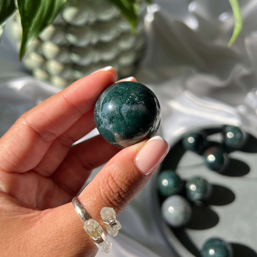 Moss Agate Spheres - My Sacred Soul