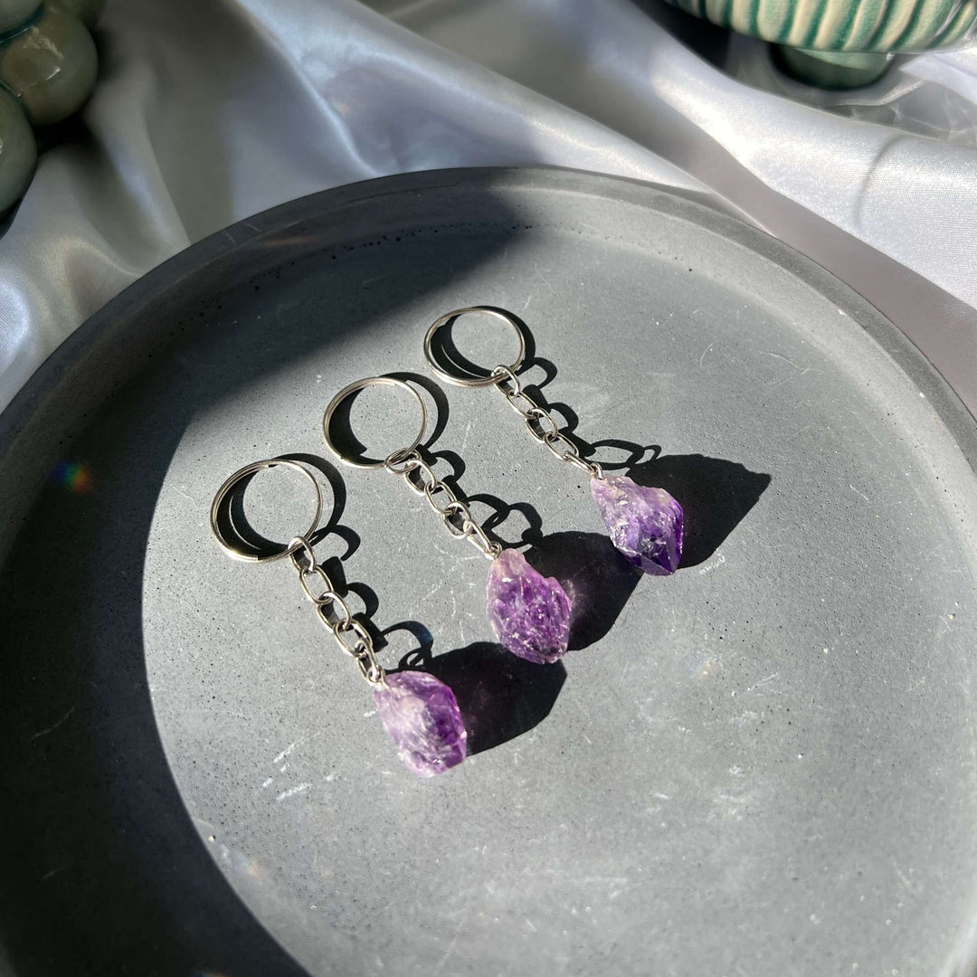 Mini Raw Amethyst Keyring - My Sacred Soul