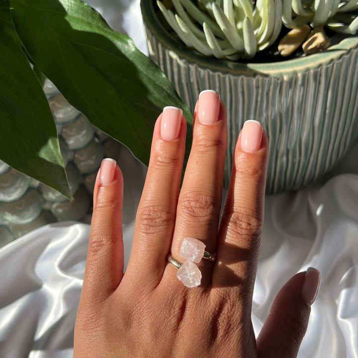 Rose Quartz Silver Ring - My Sacred Soul