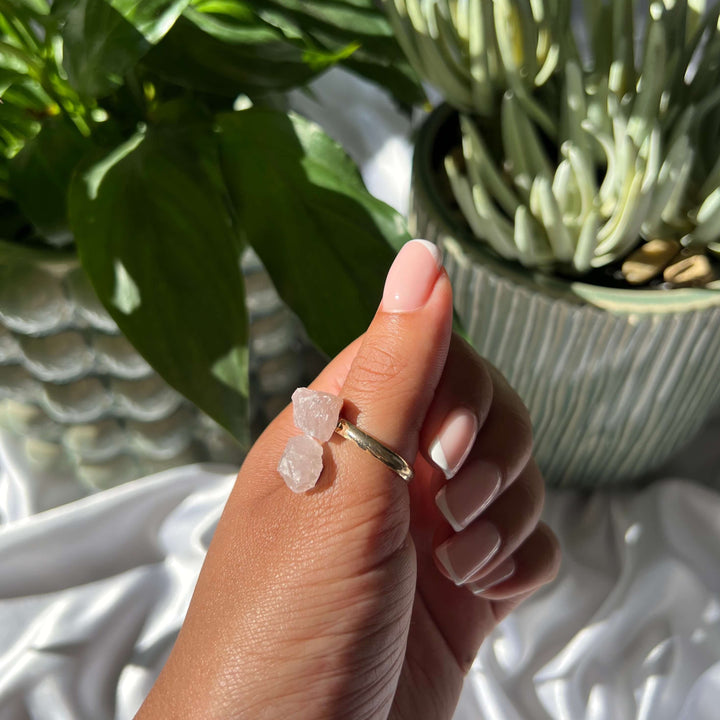 Rose Quartz Silver Ring - My Sacred Soul