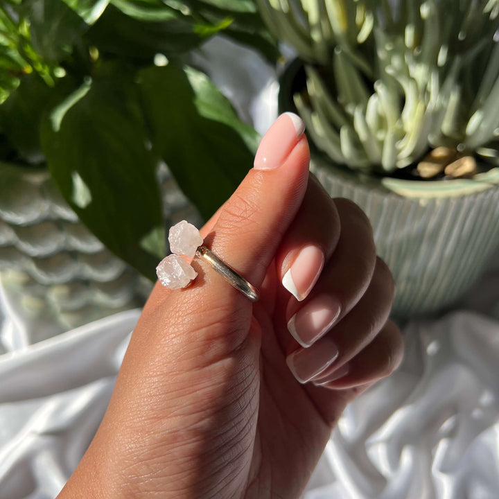 Rose Quartz Silver Ring - My Sacred Soul