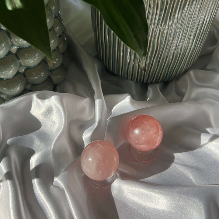 Rose Quartz Sphere With Stand - My Sacred Soul