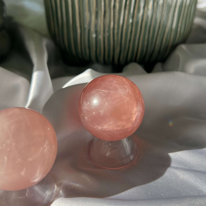 Rose Quartz Sphere With Stand - My Sacred Soul