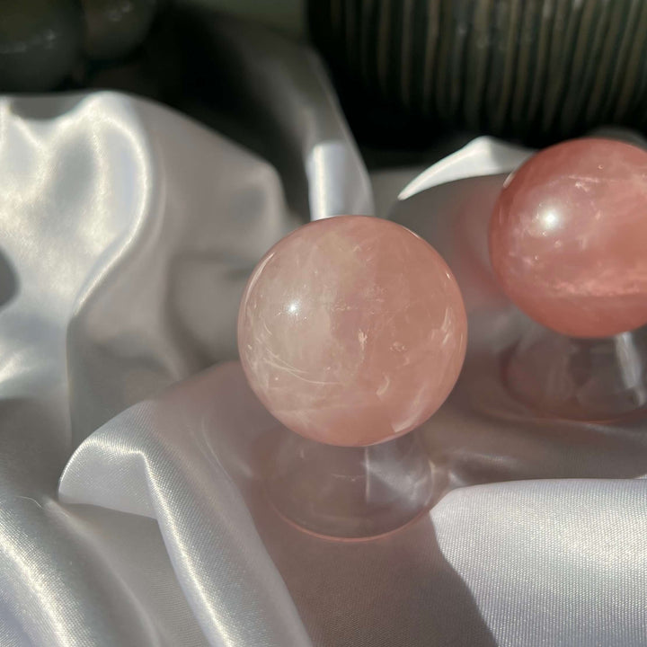 Rose Quartz Sphere With Stand - My Sacred Soul