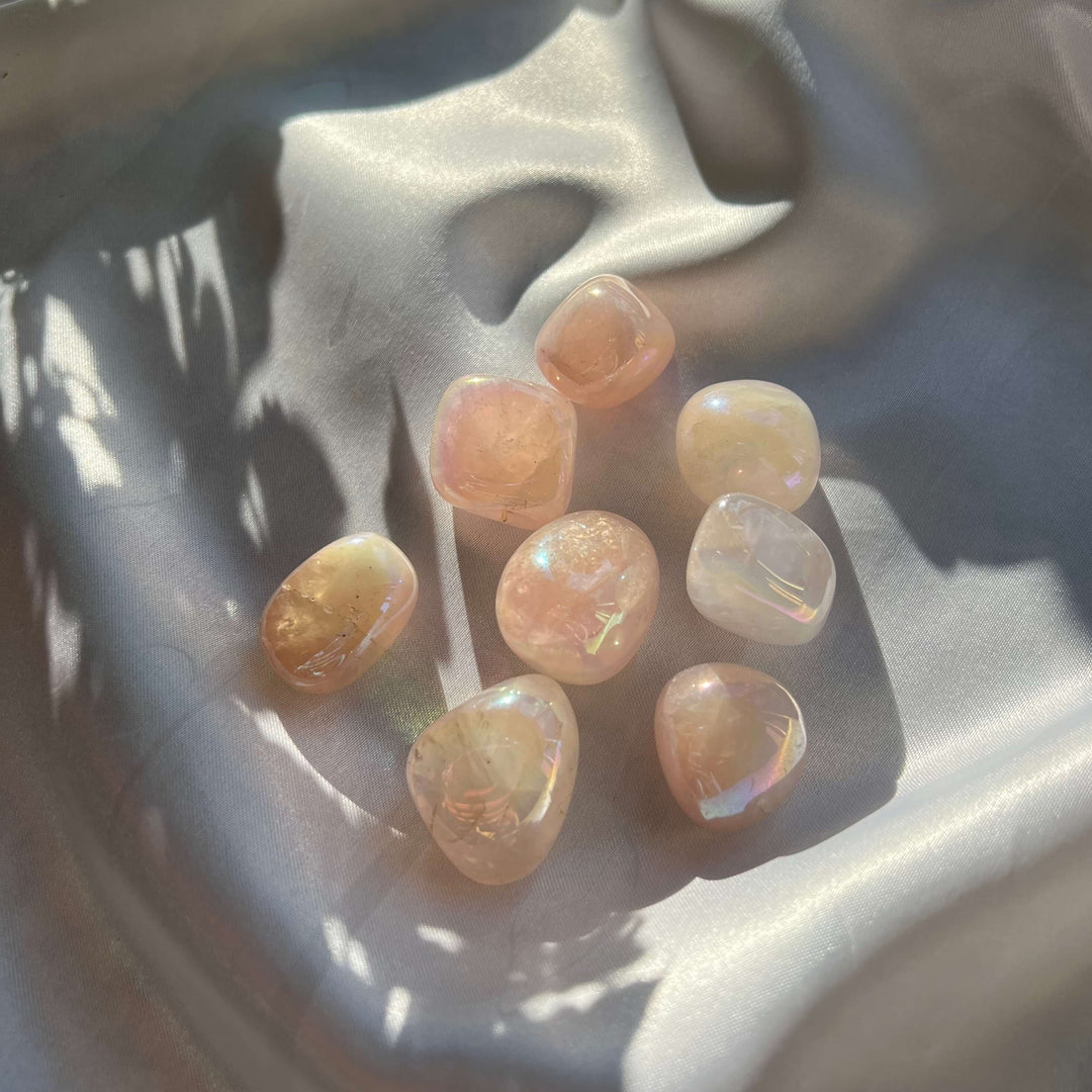 Rose Aura Quartz Tumbled Stones - My Sacred Soul