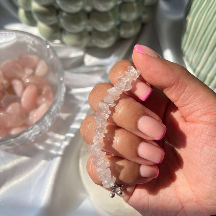 Rose Quartz Silver Bracelet - My Sacred Soul