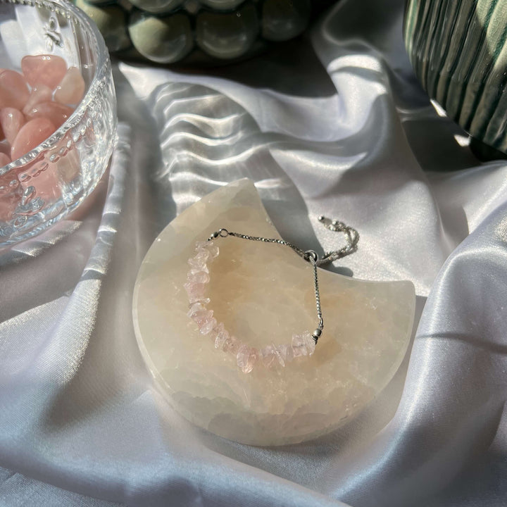 Rose Quartz Silver Bracelet - My Sacred Soul