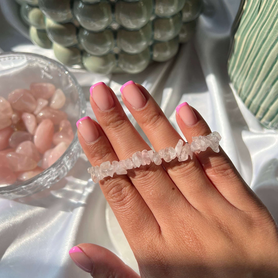 Rose Quartz Silver Bracelet - My Sacred Soul