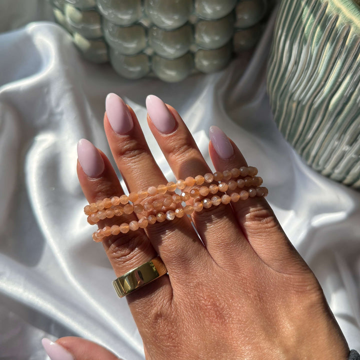 Peach Moonstone Faceted Bracelet