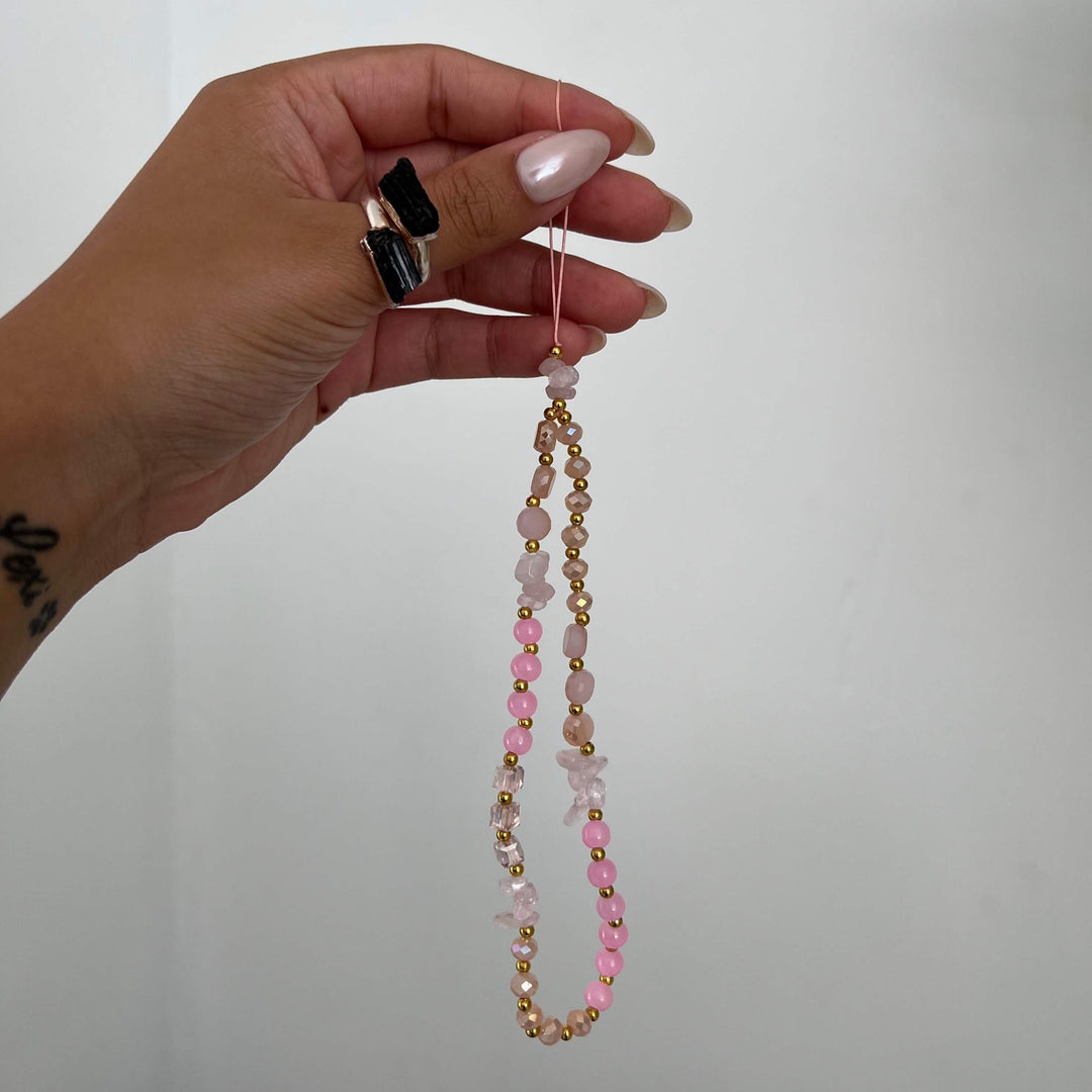 Rose Quartz Beaded Phone Charm - My Sacred Soul