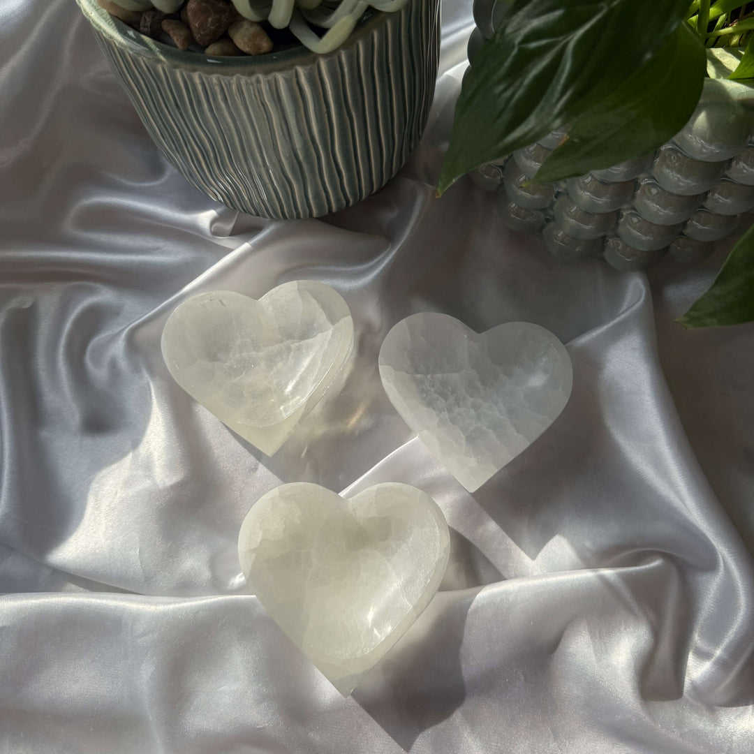 Selenite Cleansing Heart Bowls - My Sacred Soul