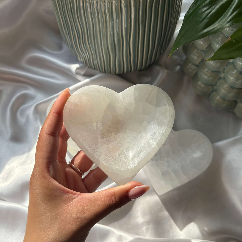 Selenite Cleansing Heart Bowls - My Sacred Soul