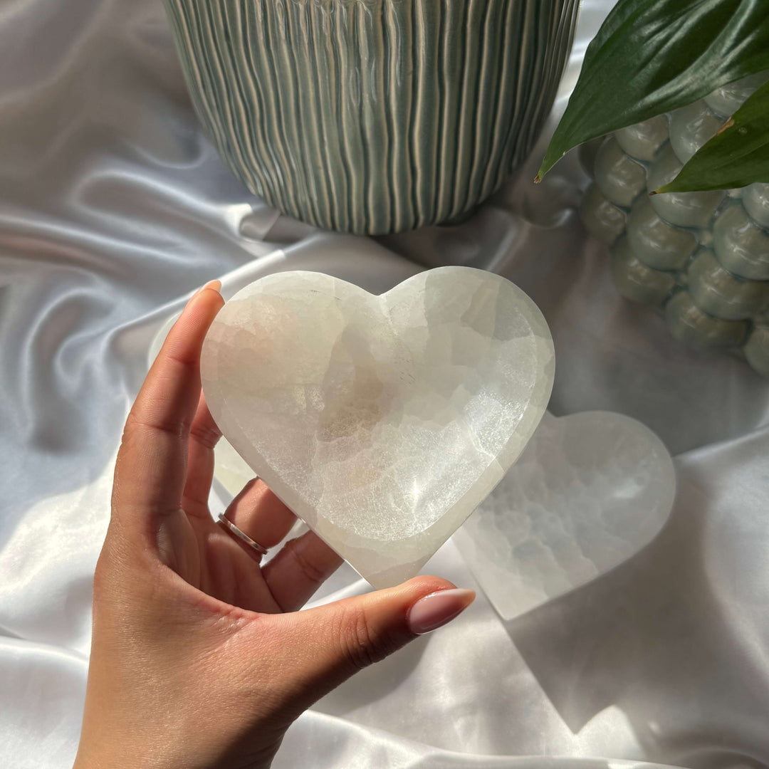 Selenite Cleansing Heart Bowls - My Sacred Soul