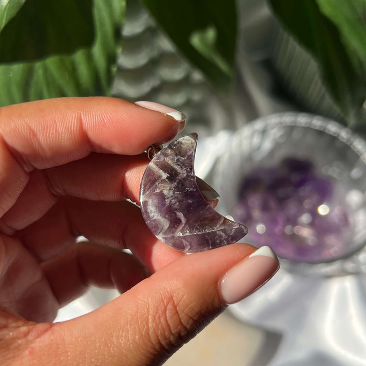 Amethyst Moon Necklace - Sterling Silver - My Sacred Soul